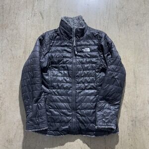 The North Face Jacket Girls XL 18 Black Puffer Fleece Lined Full Zip Warm